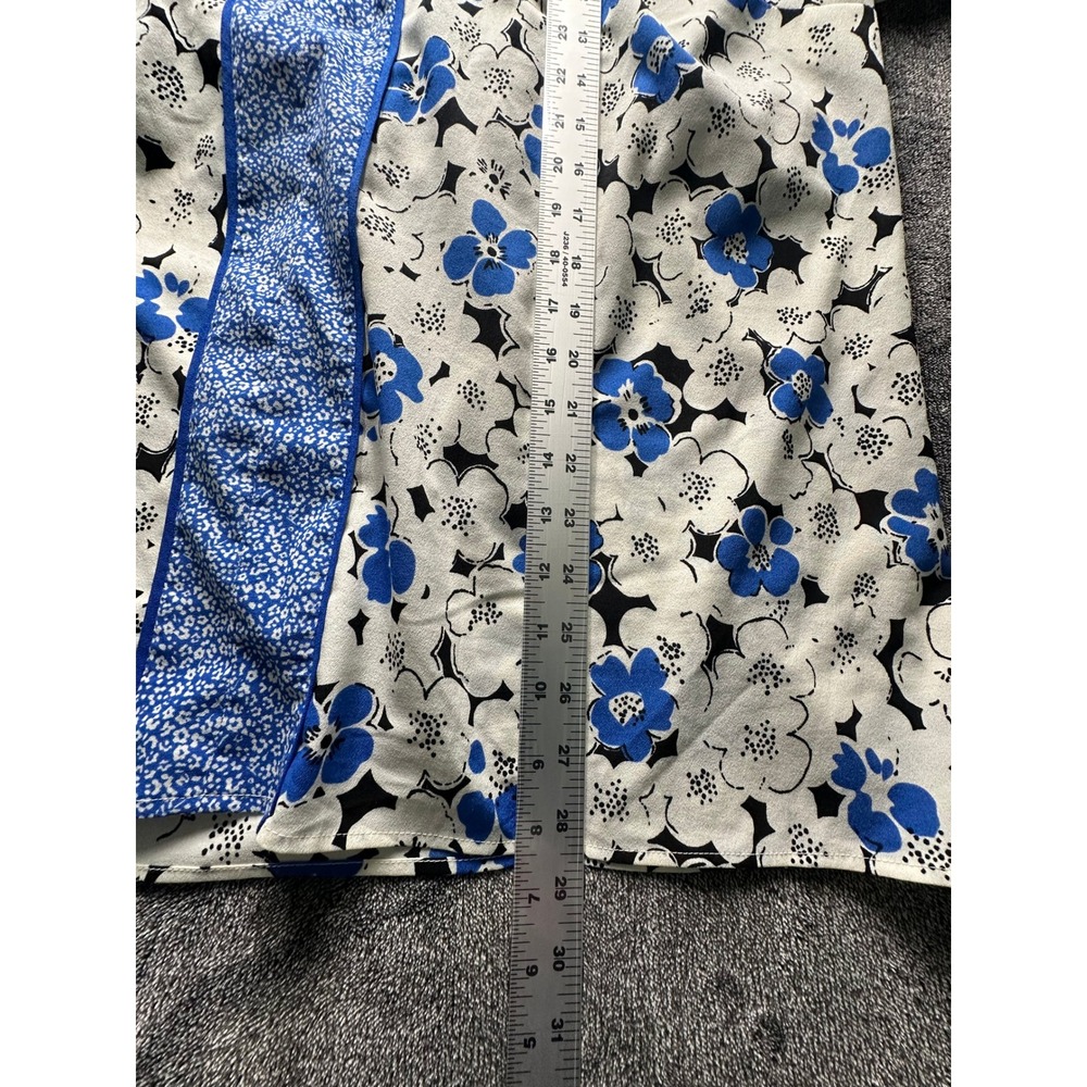 Talbots Woman Blue White Floral Print 3/4 Sleeve Blouse Top 2X CN505-23 - Picture 3 of 11